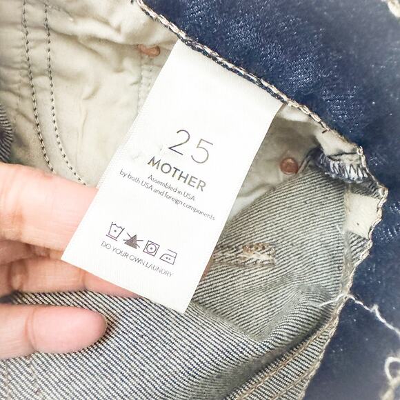 Mother Superior The Insider Crop Step Fray Clean Up Your Act Denim Jeans Size 25 - Picture 7 of 10